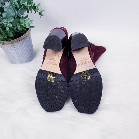 Jimmy Choo Dart buckle biker boots in red - Picture 5 of 8